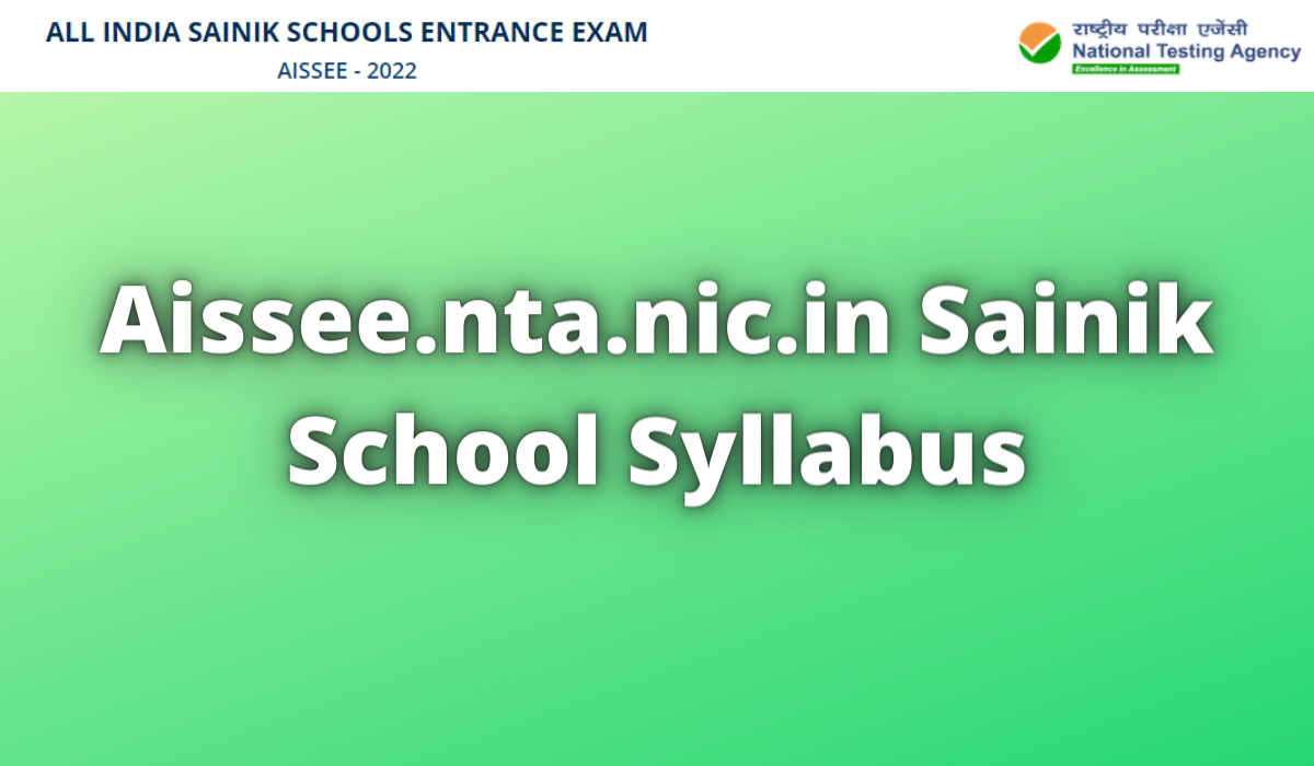 Aissee.nta.nic.in Sainik School Syllabus 2023