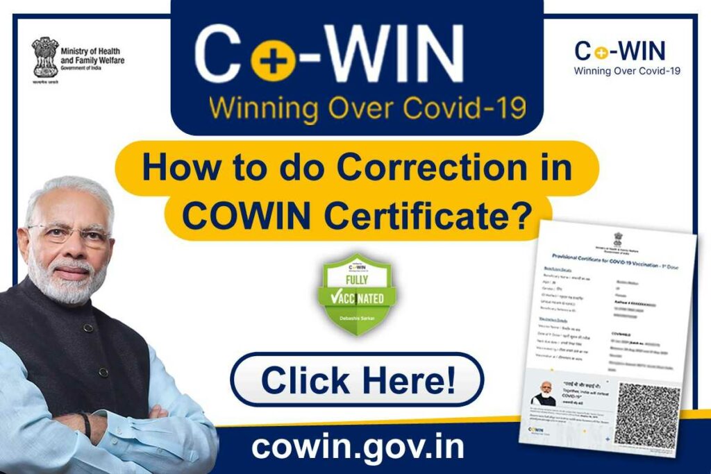 Cowin Vaccine Certificate Correction