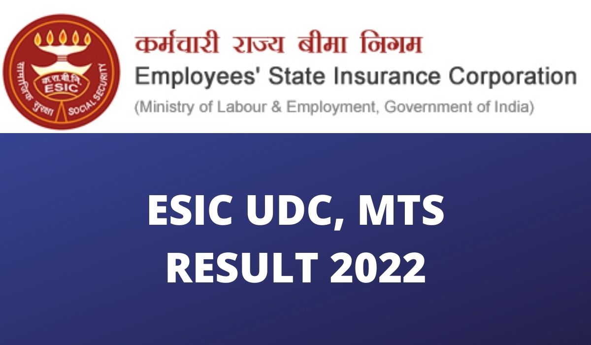 ESIC UDC, MTS Result 2022