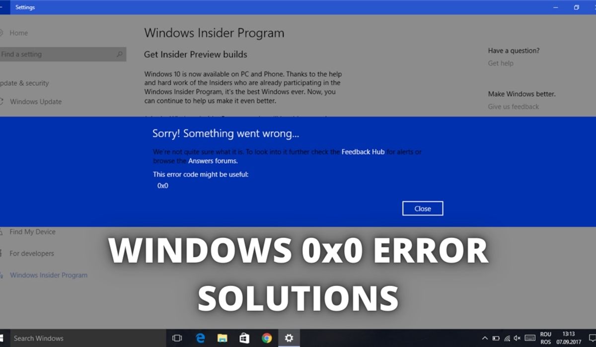 Windows 0x0 0x0 Error