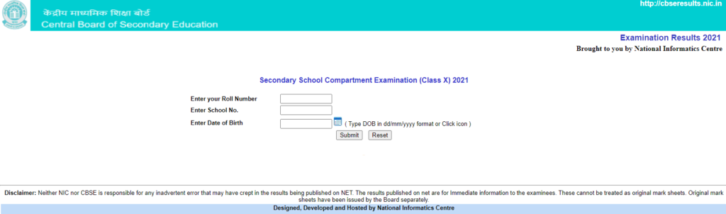 Cbseresults.nic.in Class X Result 2022 Term 2
