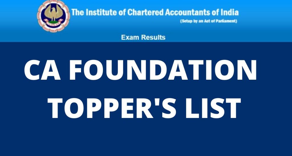 CA FOUNDATION TOPPER'S LIST