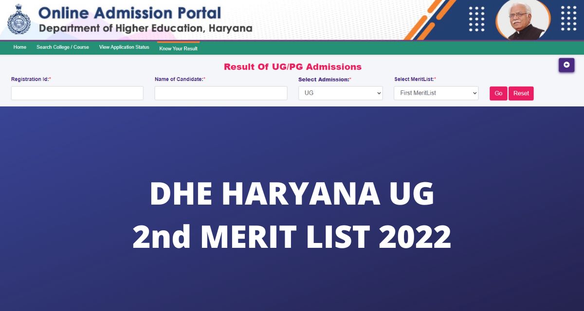 DHE Haryana 2nd Merit List 2022