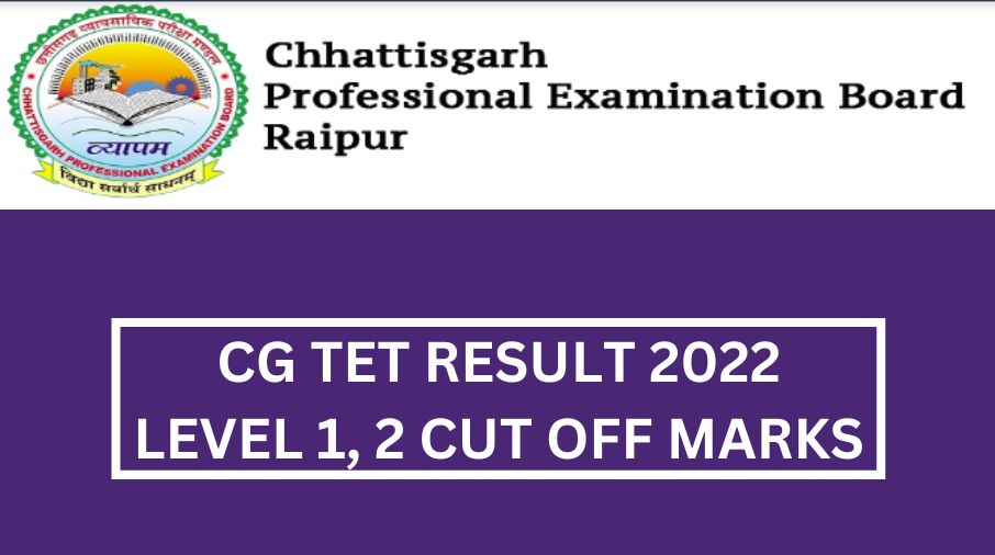 CG TET Result 2022 Level 1, 2