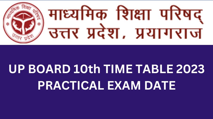 UP Board 10th Time Table 2023 PDF