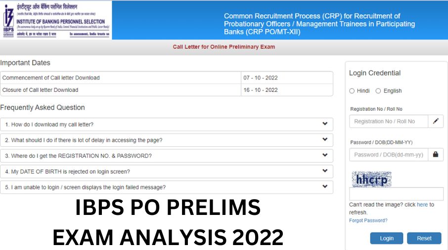 IBPS PO Prelims Question Paper Analysis 2022 Shift 1, 2, 3, 4