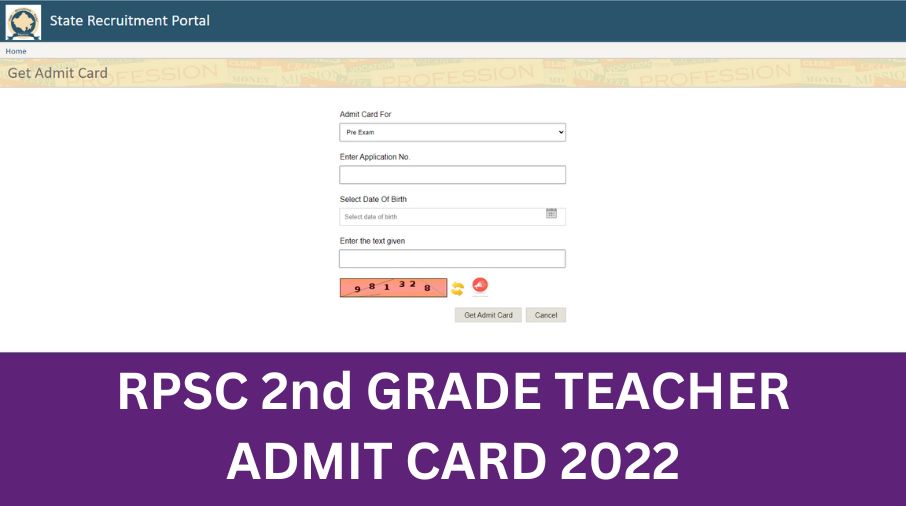 RPSC 2nd Grade Admit Card 2022