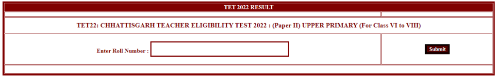 CG TET Result 2022
