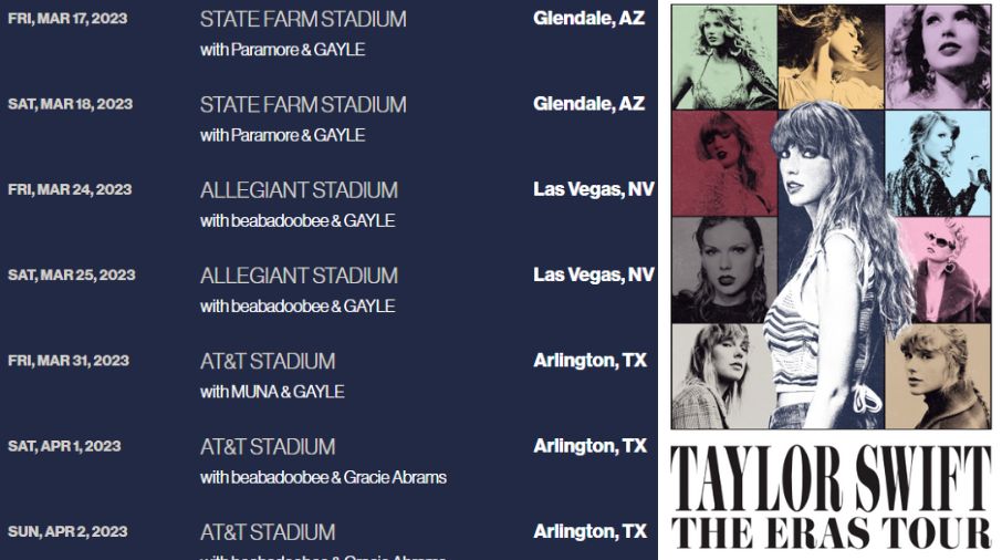 Taylor Swift Tour Schedule 2023