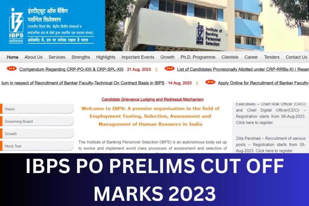 IBPS PO PRELIMS CUT OFF
MARKS 2023